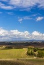 Typical Tuscan landscape in Val d'orcia, Italiy Royalty Free Stock Photo