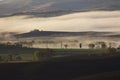 Typical Tuscan morning autumn landscape, Val D'Orcia, Tuscany, Italy Royalty Free Stock Photo