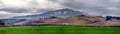 Tuscany countryside landscape; sunset over rolling hills