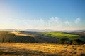 Typical Tuscany countryside landscape; sunset over rolling hills Royalty Free Stock Photo