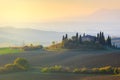 Typical Tuscany landscape at gentle sunrise light Royalty Free Stock Photo