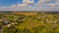 Typical Ukrainian village aerial view.