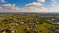 Typical Ukrainian village aerial view. Royalty Free Stock Photo