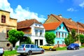 Typical urban houses. Urban landscape in the city Rupea-Reps, Transylvania. Royalty Free Stock Photo