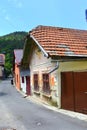 Urban landscape. Typical House and street in Schei cvartal in south of the city Brasov, Transylvania Royalty Free Stock Photo