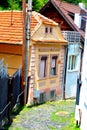 Typical urban landscape. House and street in Schei cvartal in south of the city Brasov, Transylvania Royalty Free Stock Photo