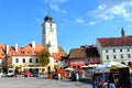 Typical urban landscape in Sibiu, European Capital of Culture for the year 2007 Royalty Free Stock Photo