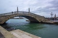 Typical Venetian bridge Ponte San Biasio delle Catene in the historic center of Venice, Italy, May 2023