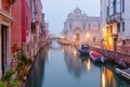 Typical Venetian canal in Venice, Italy