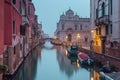 Typical Venetian canal in Venice, Italy