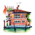 Typical Venetian house, Venice, Italy