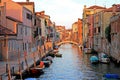 Street view during Sunset, Venice, Italy