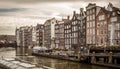 A typical very narrow house in old Amsterdam Royalty Free Stock Photo