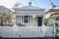 A typical Victorian era independent residential house in Australia. Facade of an Australian home. Royalty Free Stock Photo