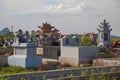 Typical Vietnamese cemetery on countryside