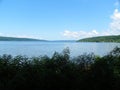 Typical view down Cayuga Lake from Stewart Park Royalty Free Stock Photo