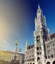 Typical view of Marienplatz square in Munich, Germany Royalty Free Stock Photo