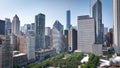 Typical view over Chicago with the downtown skyscrapers - aerial photography - CHICAGO, ILLINOIS - JUNE 06, 2023 Royalty Free Stock Photo