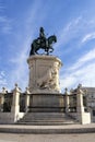 Central square in Lisbon with King Dom Jose I statue. Portugal Royalty Free Stock Photo