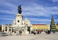 Central square in Lisbon with King Dom Jose I statue. Portugal