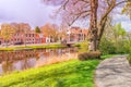 Typical view of a small Dutch town Royalty Free Stock Photo
