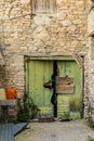 A typical view in the traditional village Omodos in Cyprus Royalty Free Stock Photo