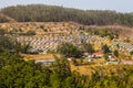 Typical village with colorful houses arranged in geometric manner, Swaziland, South Africa Royalty Free Stock Photo