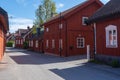 Typical village houses in a small swedish town Trosa. Royalty Free Stock Photo