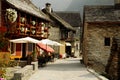 Typical village in the Swiss Alps Royalty Free Stock Photo