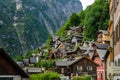 Typical vintage authentic houses in Hallstatt, Austria.