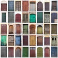 Typical vintage wooden doors collage Royalty Free Stock Photo