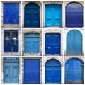 Typical vintage wooden doors collage Royalty Free Stock Photo