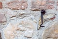 Typical wall made of stones and bricks of ancient Italian house Royalty Free Stock Photo