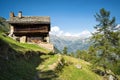 Typical Walser style house, italian Alps. Issime, Aosta valley Italy