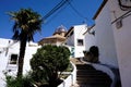 Typical white houses, steps and church in Altea