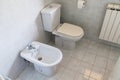 Typical white modern toilet room