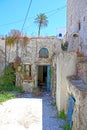 Typical houses in the traditional village of Megalochori in Santorini, Greece Royalty Free Stock Photo