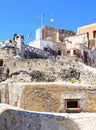 Typical houses in the traditional village of Megalochori in Santorini, Greece Royalty Free Stock Photo