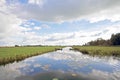 Typical wide dutch landscape in the Netherlands Royalty Free Stock Photo