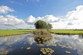 Typical wide dutch landscape in the Netherlands Royalty Free Stock Photo