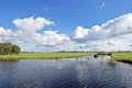 Typical wide dutch landscape in the Netherlands Royalty Free Stock Photo