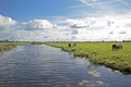 Typical wide dutch landscape in the Netherlands Royalty Free Stock Photo