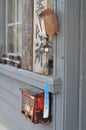 Typical Wind chime hanging at the entrance porch of the Tourist Info Point in Tsumago, Japan Royalty Free Stock Photo