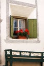 Typical Window - Engadine Switzerland Royalty Free Stock Photo