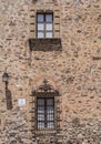 Typical window of the old town of Caceres Royalty Free Stock Photo