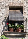 Typical window of the old town of Caceres Royalty Free Stock Photo