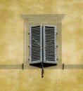 Typical window of Tuscan architecture. Siena, Italy Royalty Free Stock Photo