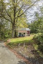 Typical wooden building with trees and street in Newfane, Vermont, New England Royalty Free Stock Photo