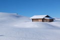 Typical wooden challet in the Dolomites Royalty Free Stock Photo