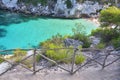 Typical wooden fence at Cala Macarelleta bay on Menorca